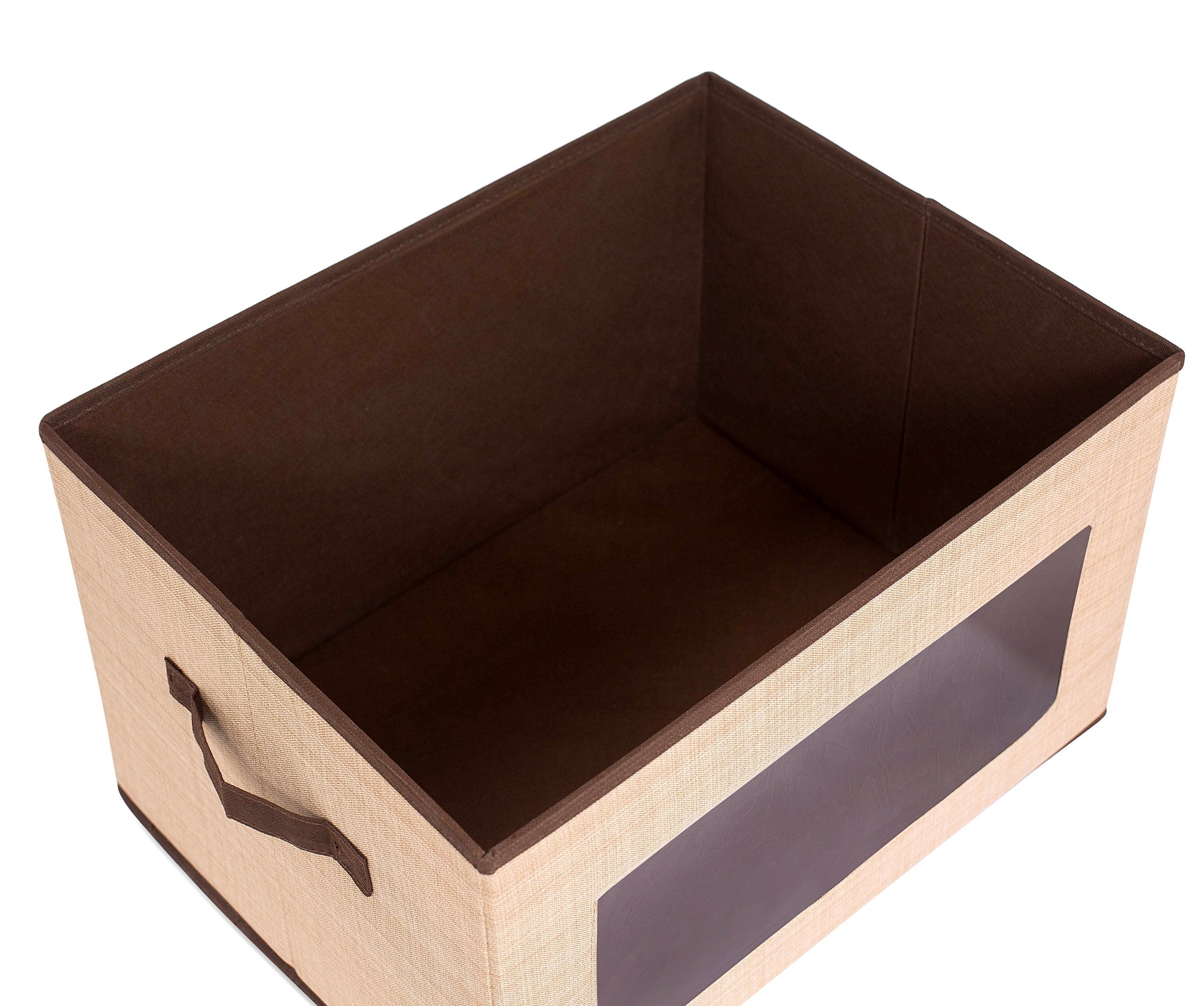 Internet's Best Brown storage bin collapsed for space-saving storage