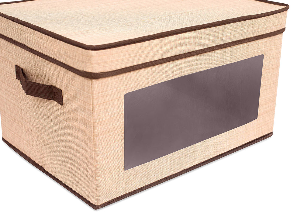 Internet's Best Brown storage bin with handles for easy transport