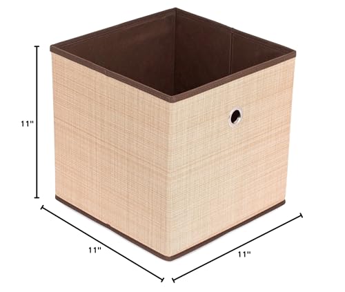 Internet's Best brown-beige bin on a shelf boosts closet organization.