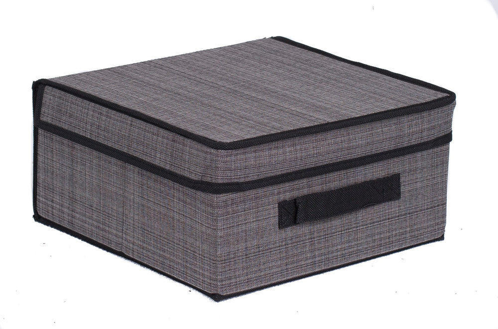 Internet's Best Grey storage bin on a shelf, sturdy design for everyday organization.