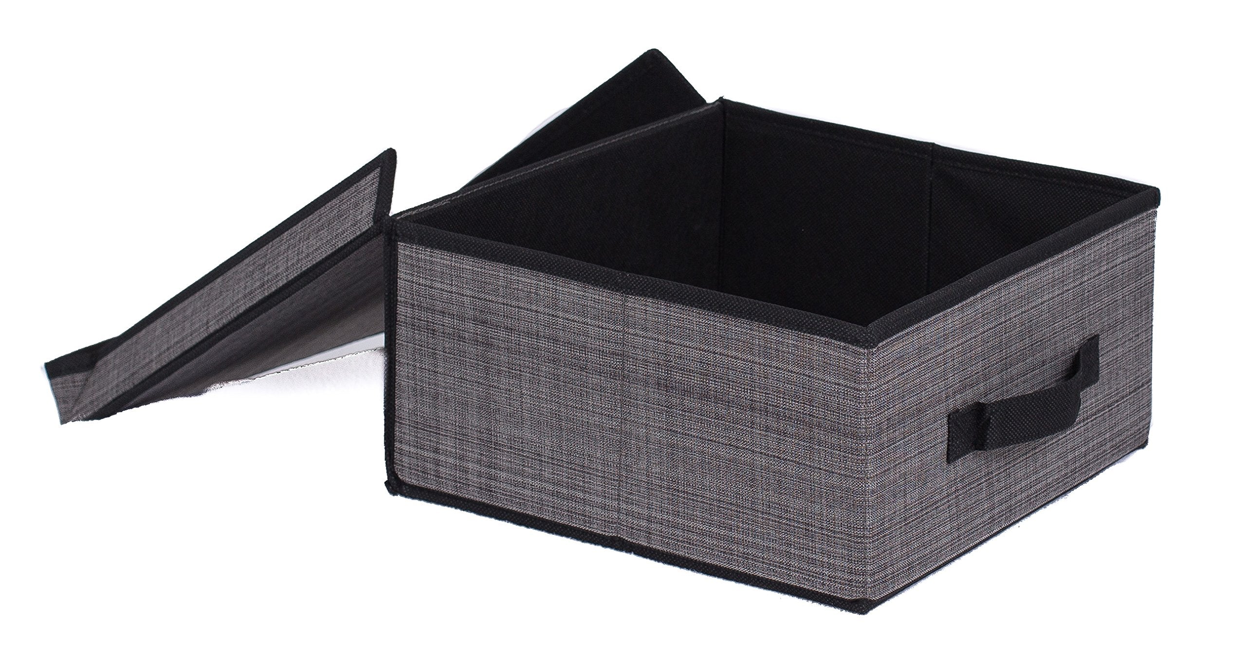 Internet's Best Grey storage bin with lid keeps items protected and neatly stacked.