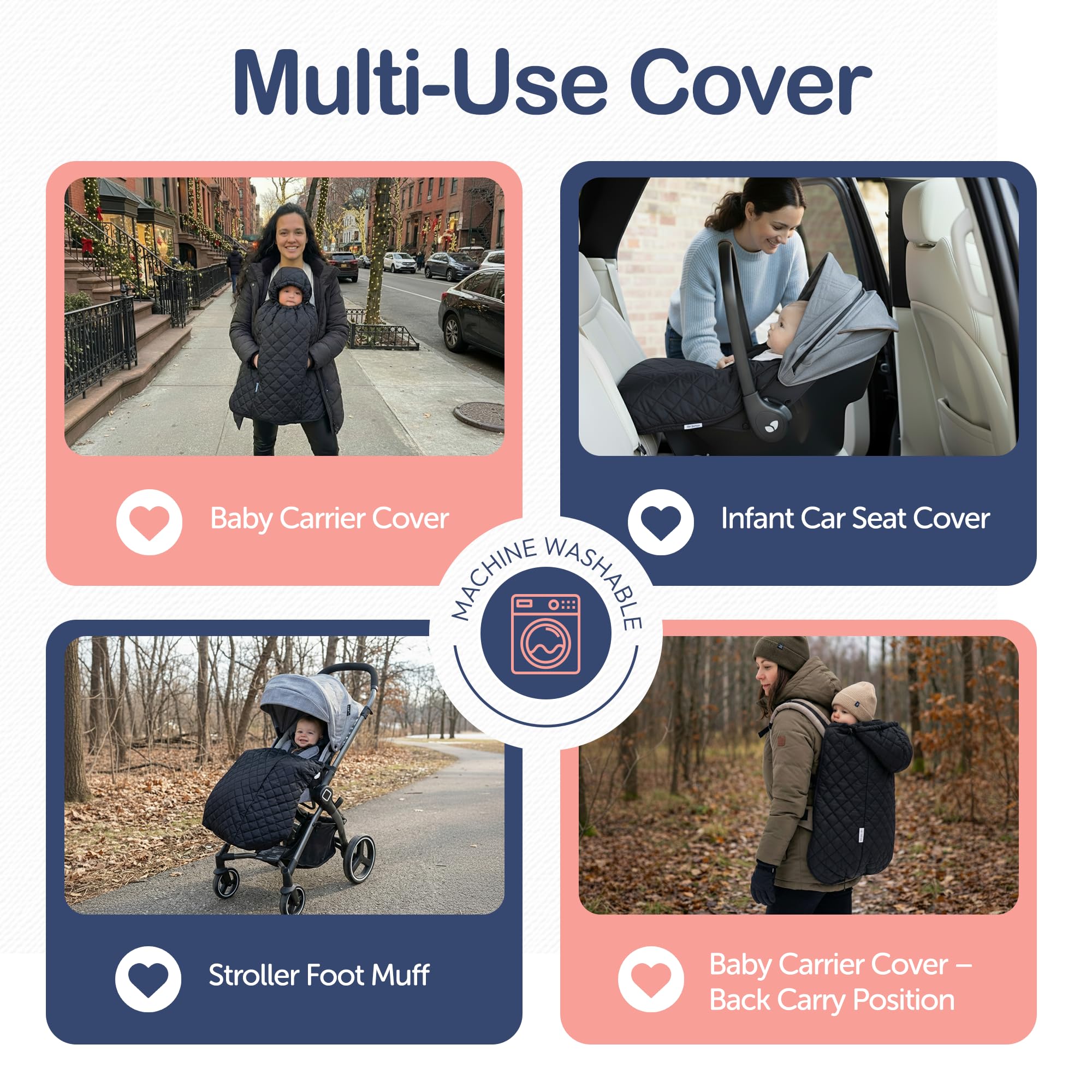 IntiMom can be used on front or back carriers.