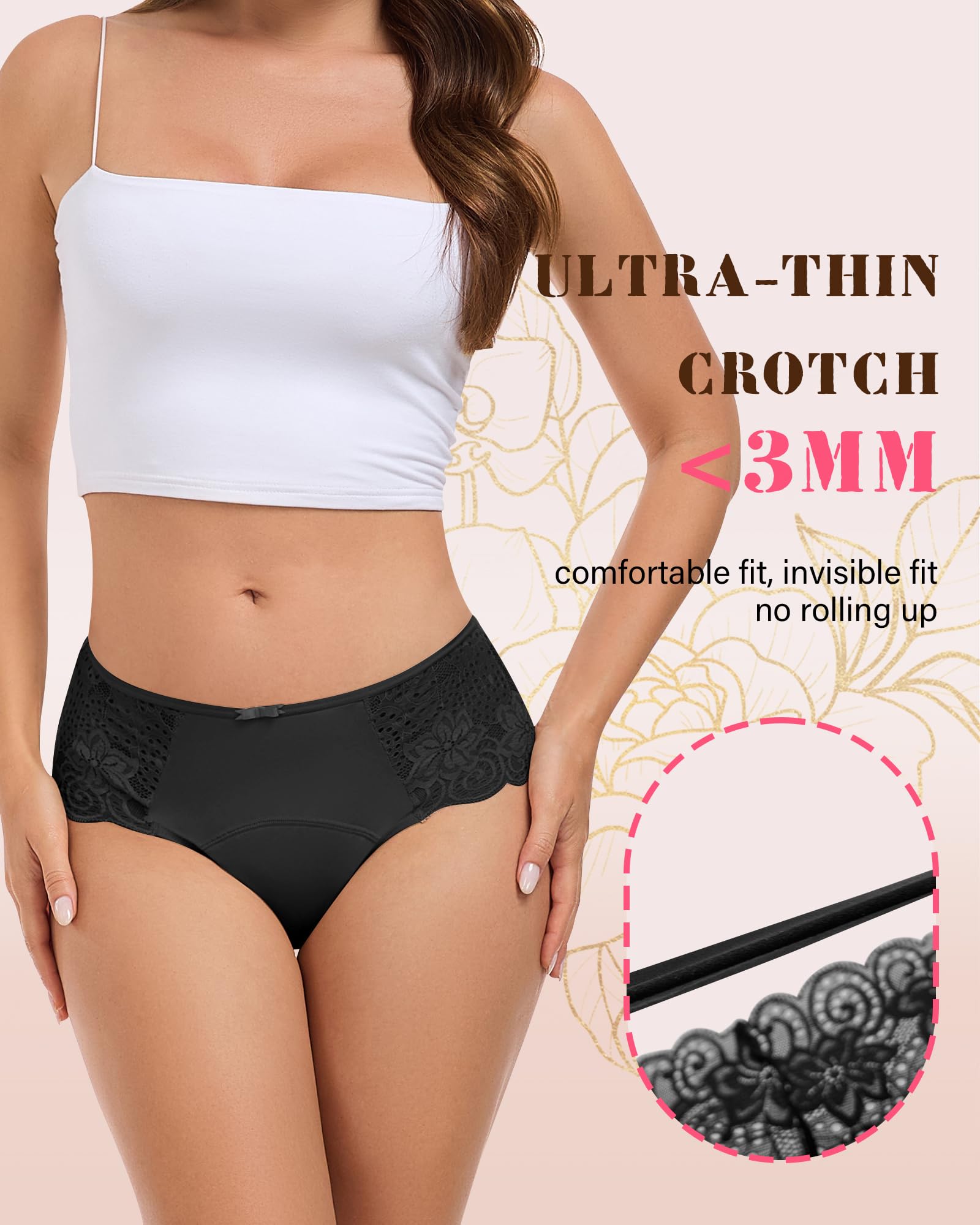 Intiflower breathable underwear keeps you dry during light to moderate flow.