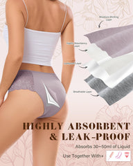 Intiflower leakproof underwear with multi-layer protection for worry-free wear.