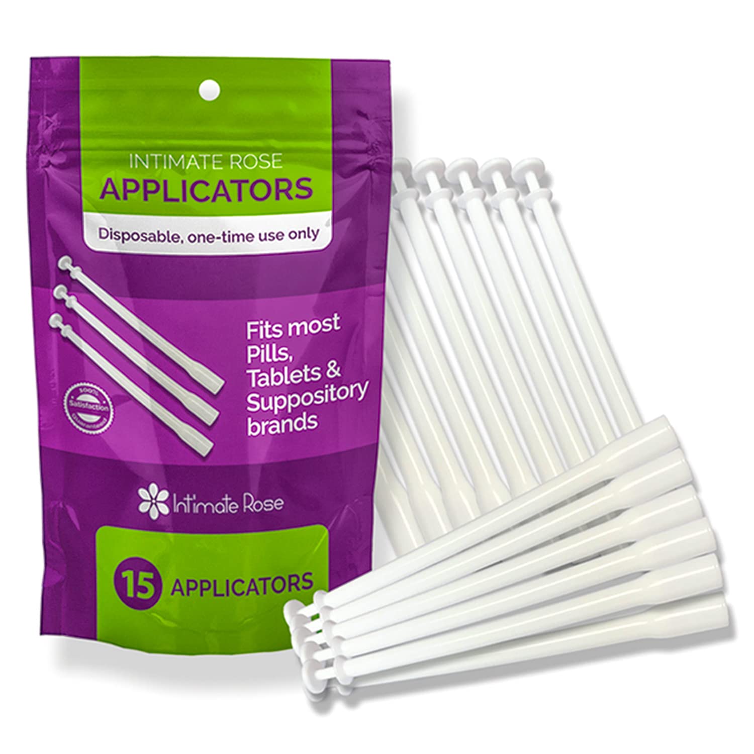 Intimate Rose applicator 15-count pack for convenient, mess-free suppository use.