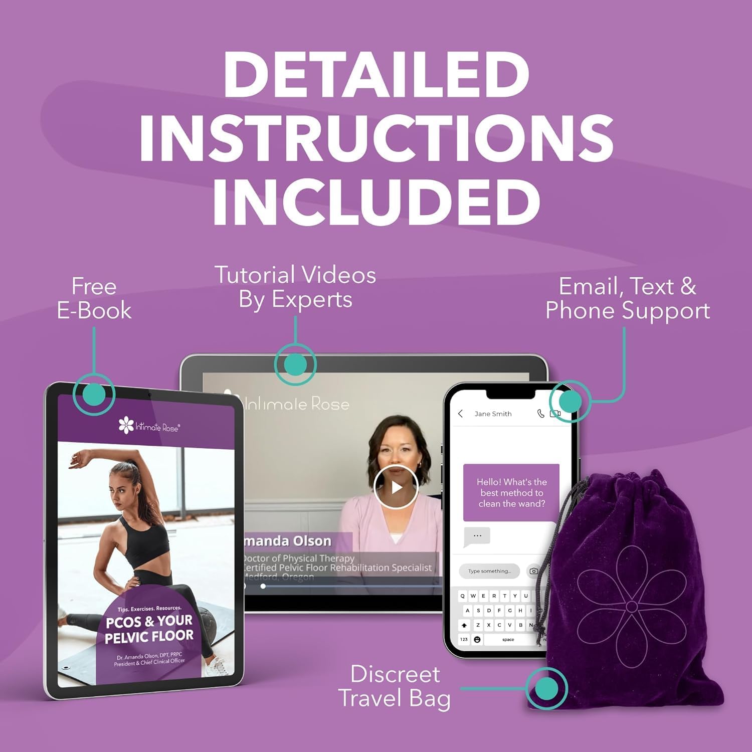 Intimate Rose instructional guides accompany the pelvic wand experience.