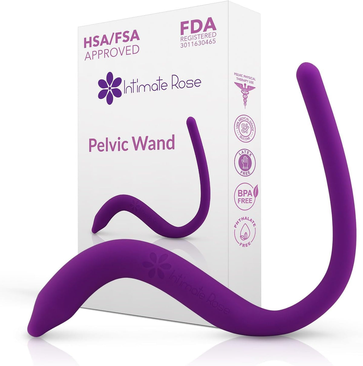 Intimate Rose Pelvic Wand offers gentle, targeted massage for pelvic floor comfort.