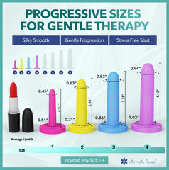Intimate Rose small vaginal dilators size 3 for gradual therapy milestones.
