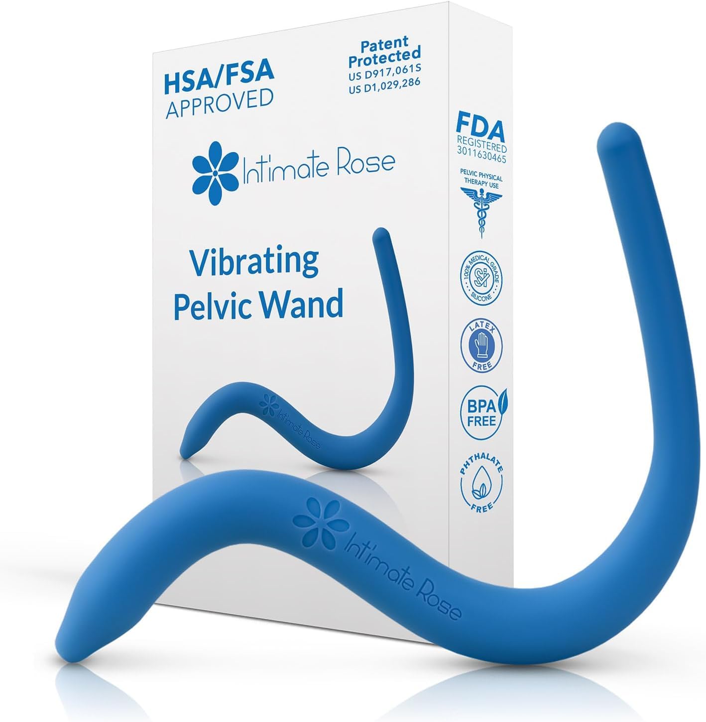 Intimate Rose vibrating pelvic wand with silicone tip for targeted pelvic muscle relief.