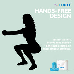 IntiMD VWELL wand hands-free attachment—secure on smooth surfaces for ease.