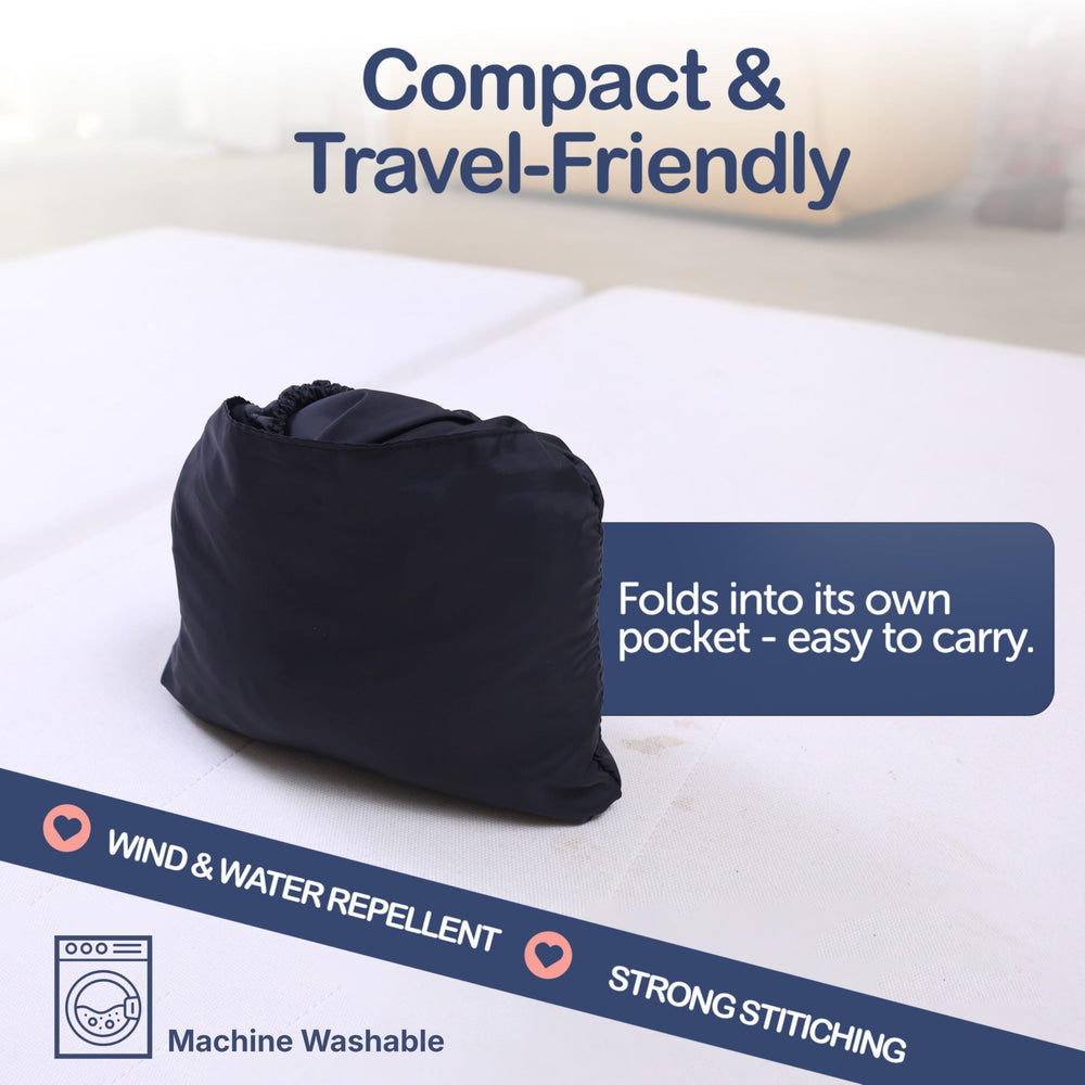 Intimom foldable pouch design makes packing this cover compact for travel