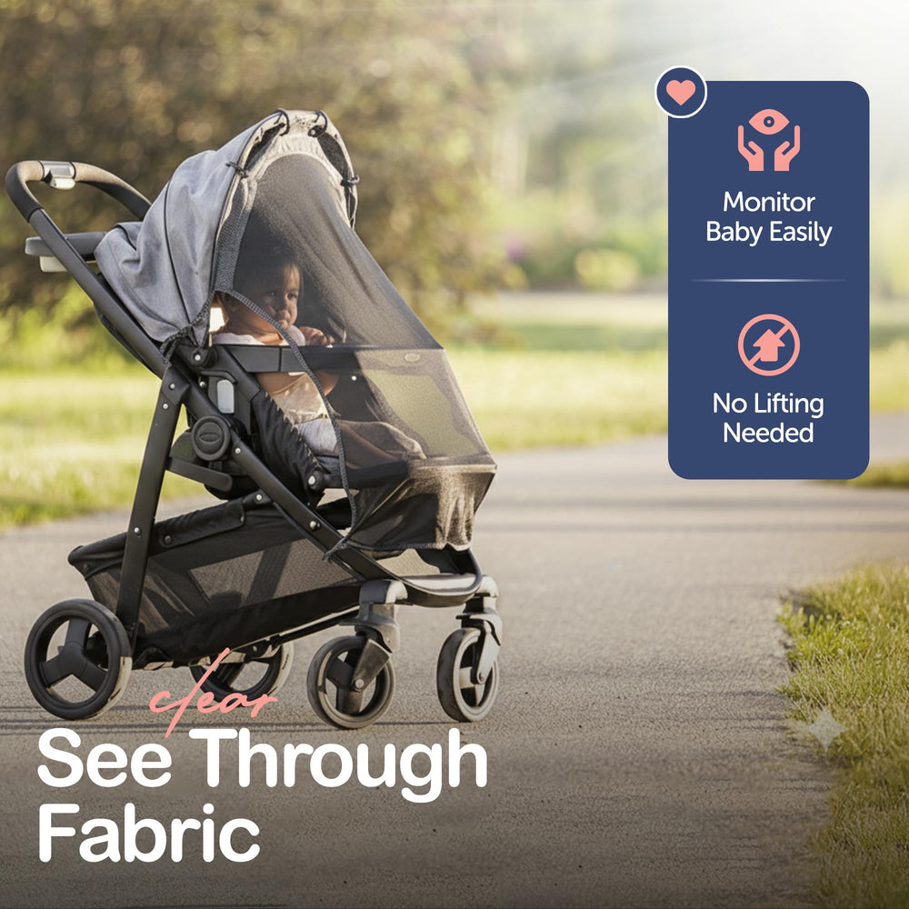 IntiMom extended coverage for strollers providing full-coverage shade on the go.