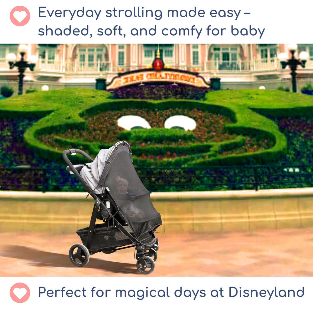 IntiMom full-coverage stroller sun shade delivers versatile protection for diverse outings.