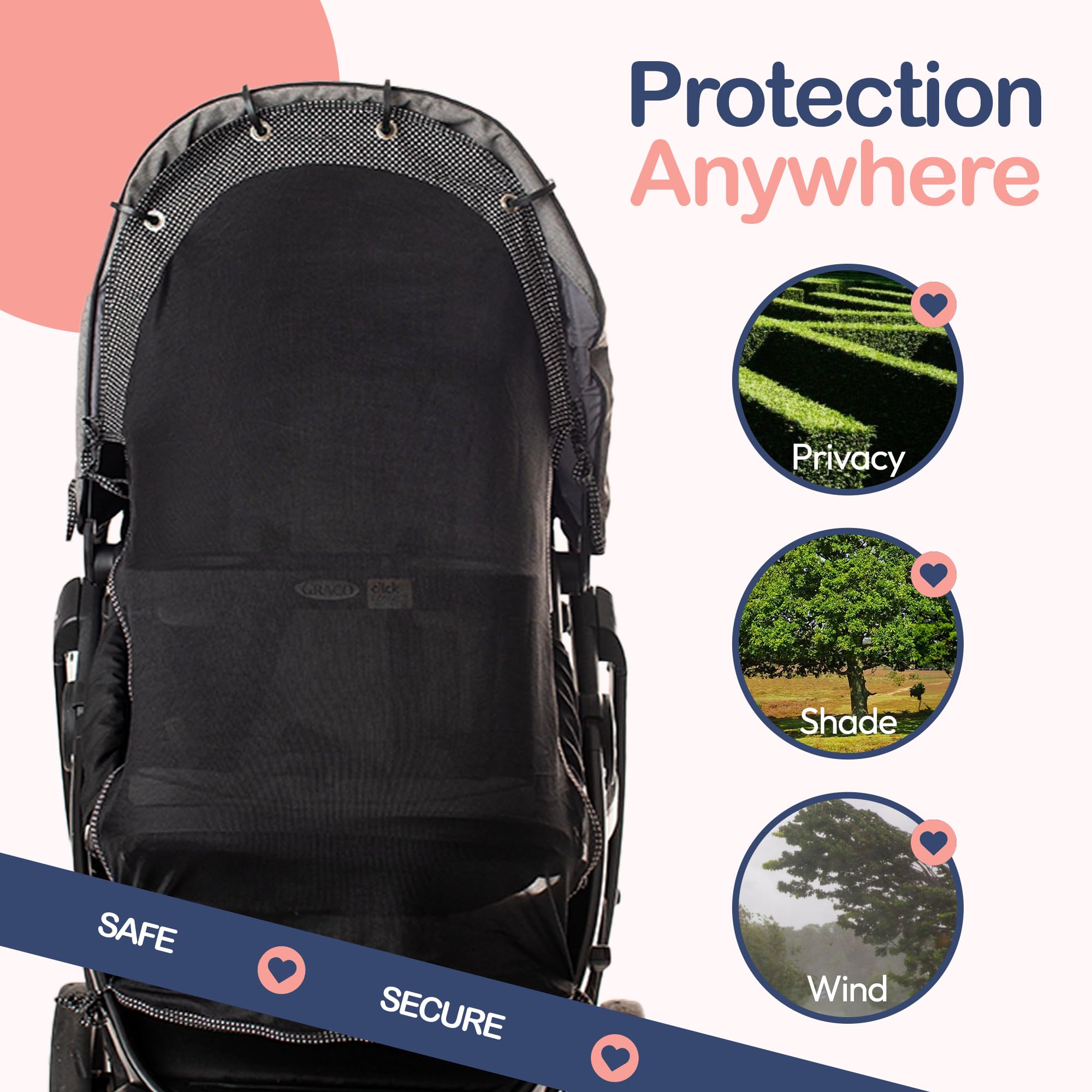 IntiMom rain and sun shield helps keep baby comfortable during outdoor adventures.
