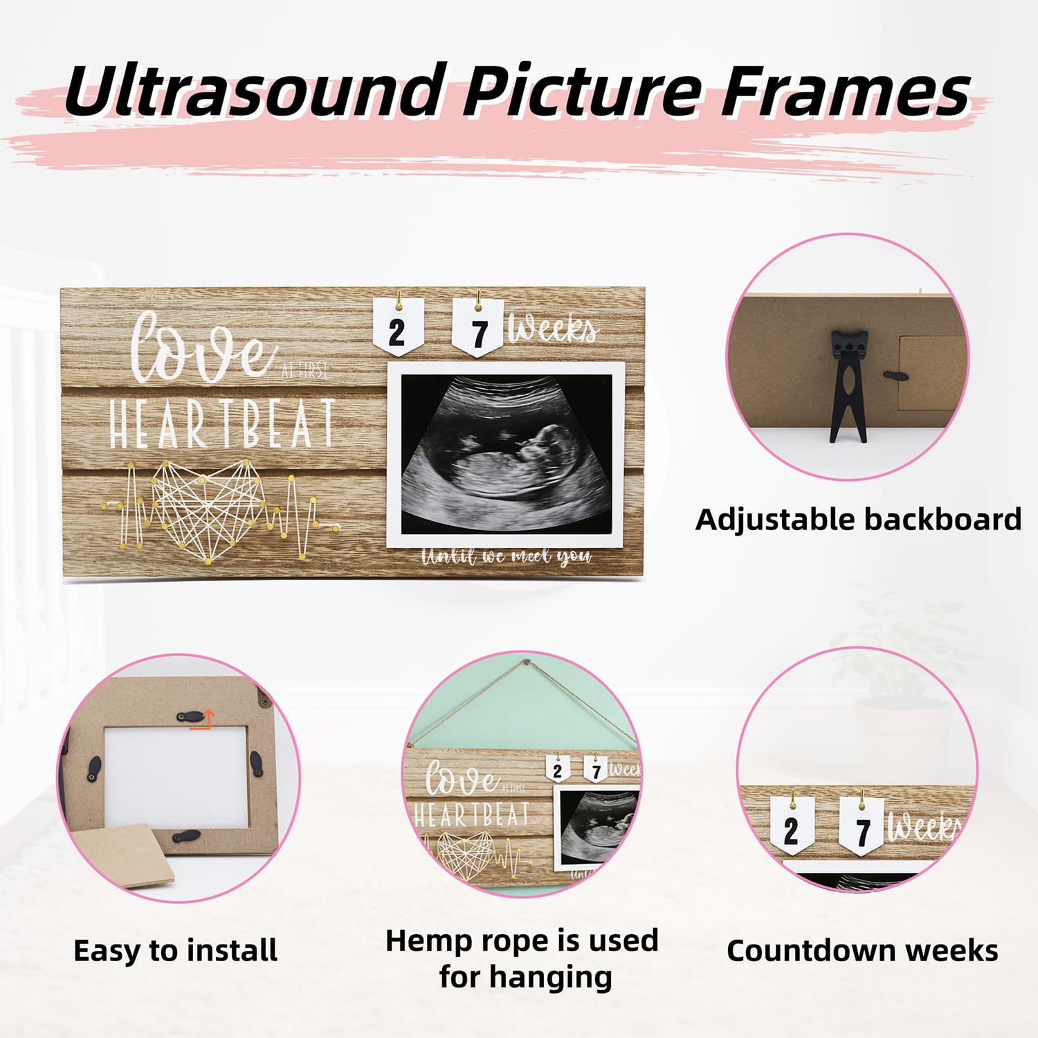 INTOMYTH MDF frame features heart-art detail, elevating nursery decor as keepsake.