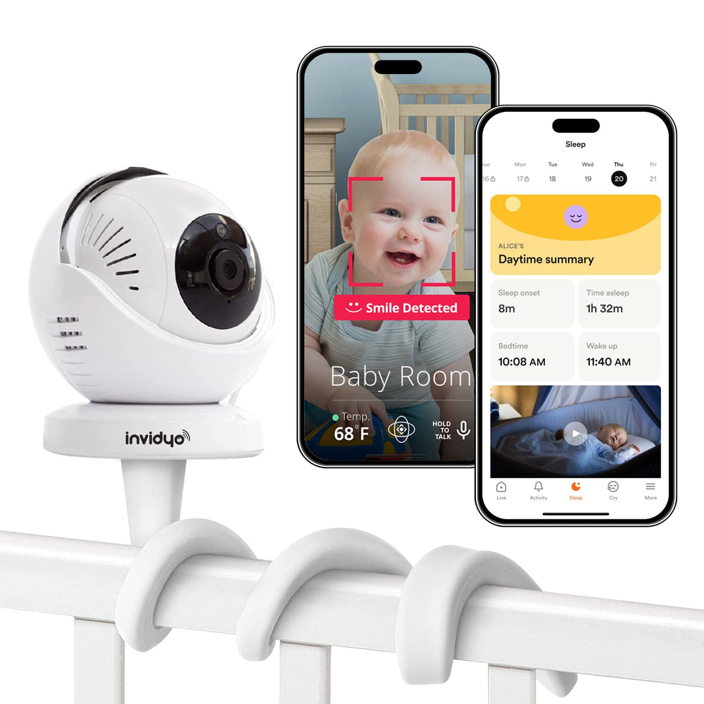Invidyo WiFi baby monitor camera angle view for easy in-room monitoring