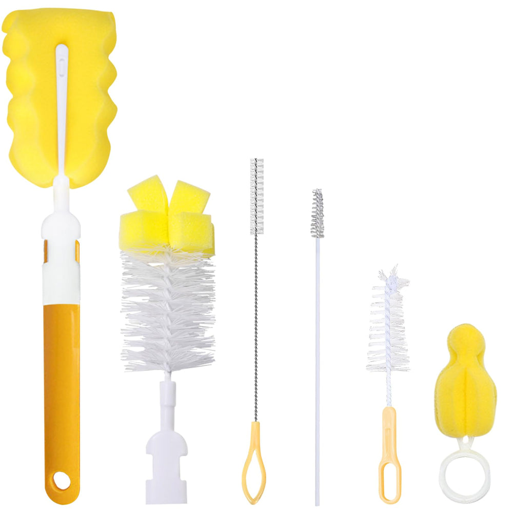 INVODA baby bottle brush set with long handle for deep reach in bottles