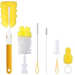 INVODA baby bottle brush set with long handle for deep reach in bottles