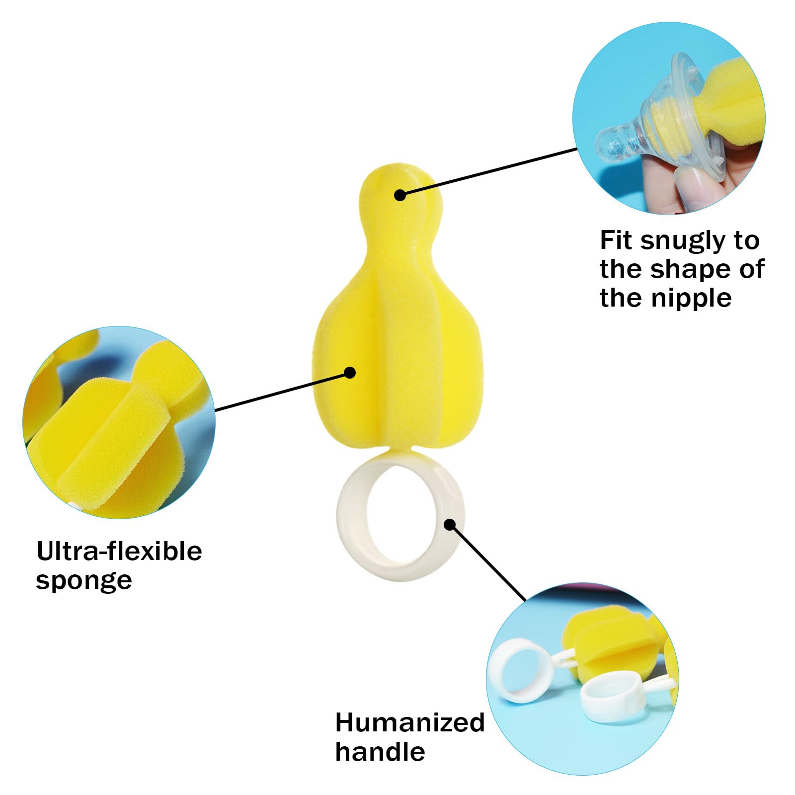 INVODA nipple brush hanging design keeps storage space tidy.
