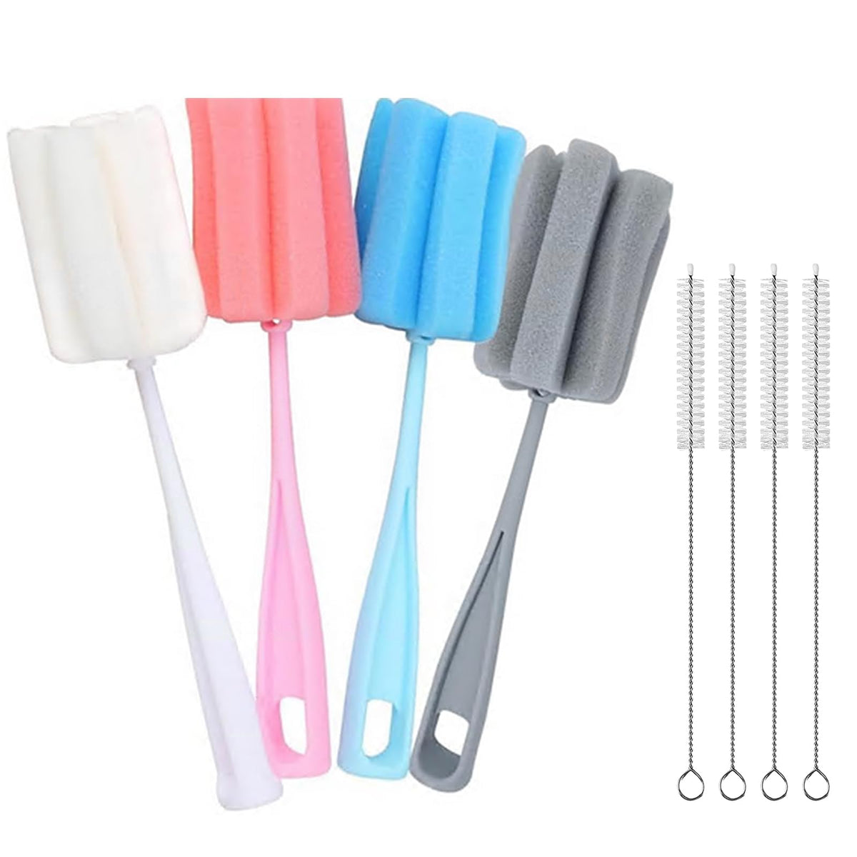 INVODA bottle brush with soft sponge for safe bottle cleaning