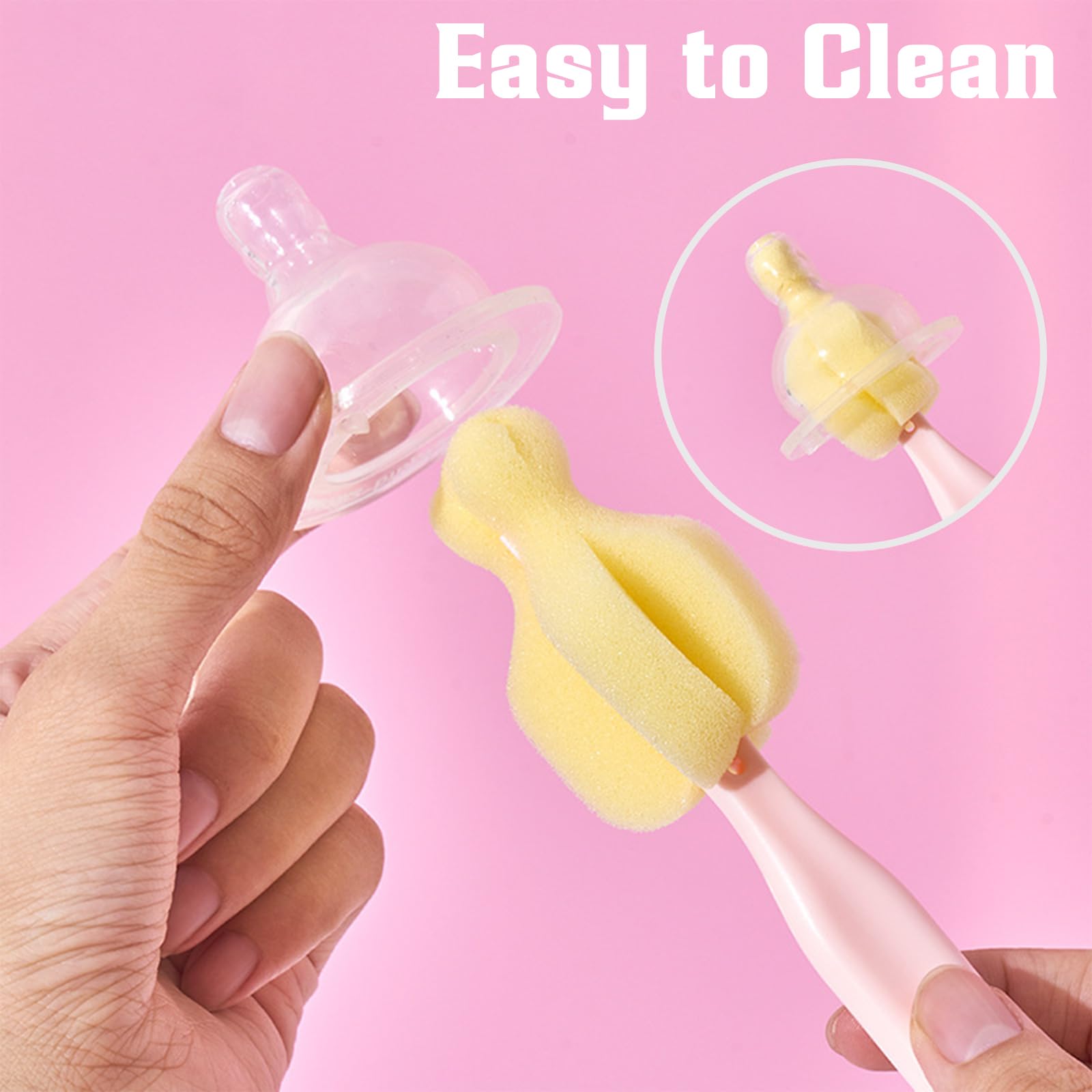 INVODA bottle brush wide cleaning surface for thorough cup cleaning.