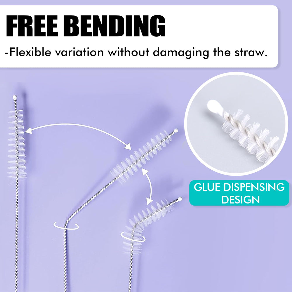 INVODA cleaning set includes four bottle brushes and four straw brushes