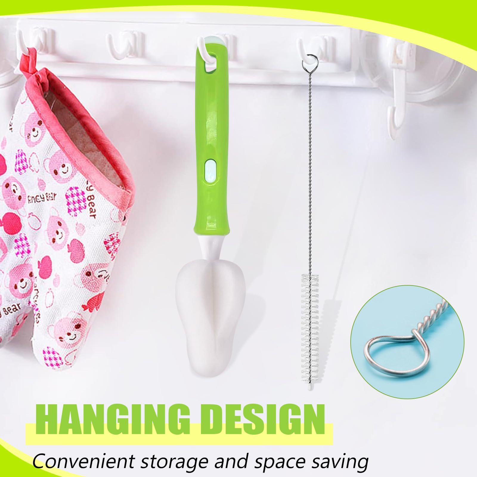 INVODA packaging includes 8 nipple brushes, 8 replacement heads, and 8 straw brushes