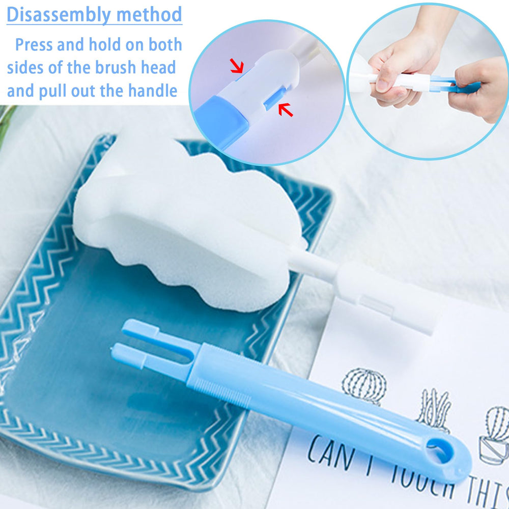 INVODA portable bottle brush disassembled to a compact travel-ready size.