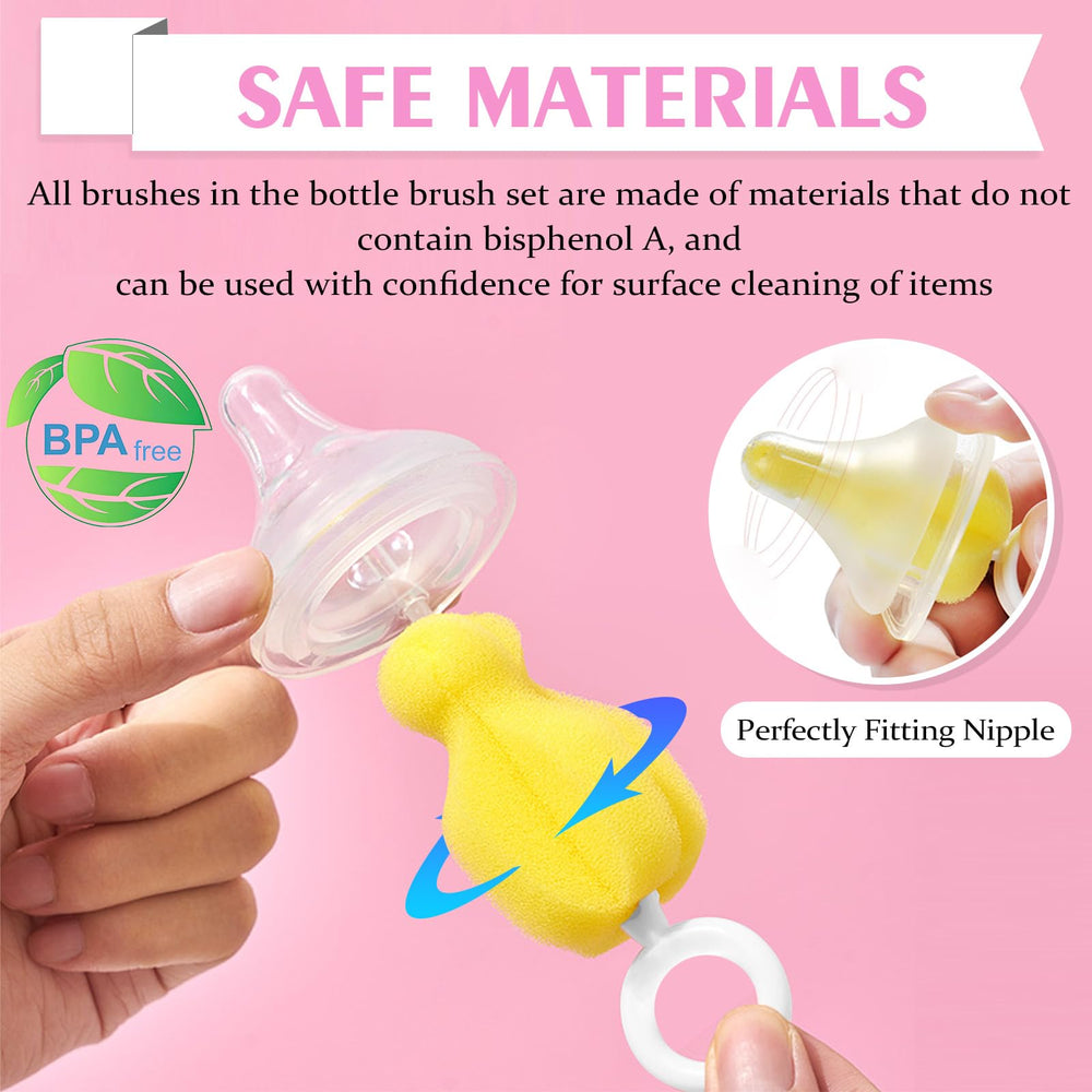INVODA sponge nipple brush for gentle nipple cleaning.
