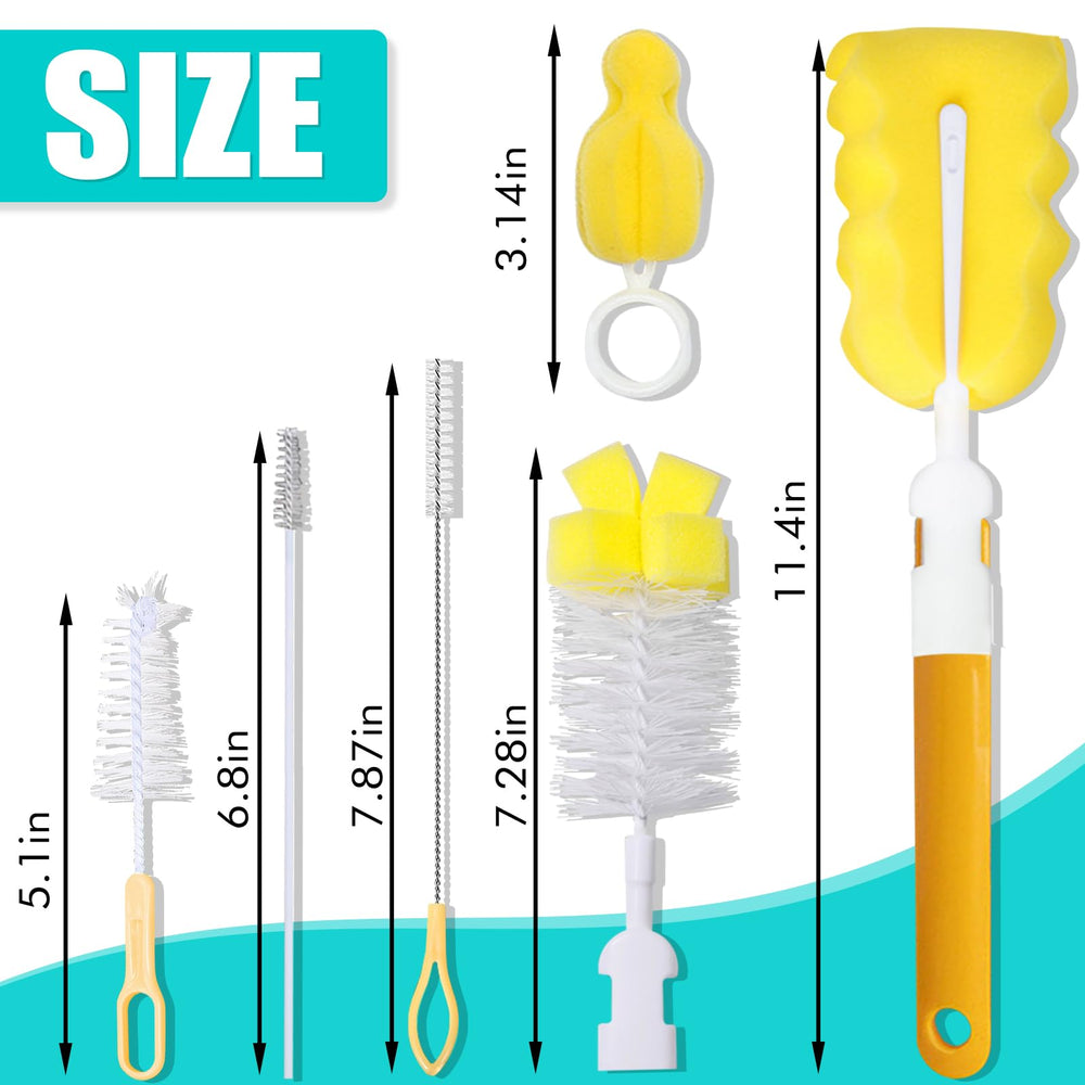INVODA straw brush set cleans narrow tubes and straws
