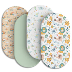 IOCCLH bassinet sheets 4-pack prints provide breathable softness for everyday naps.
