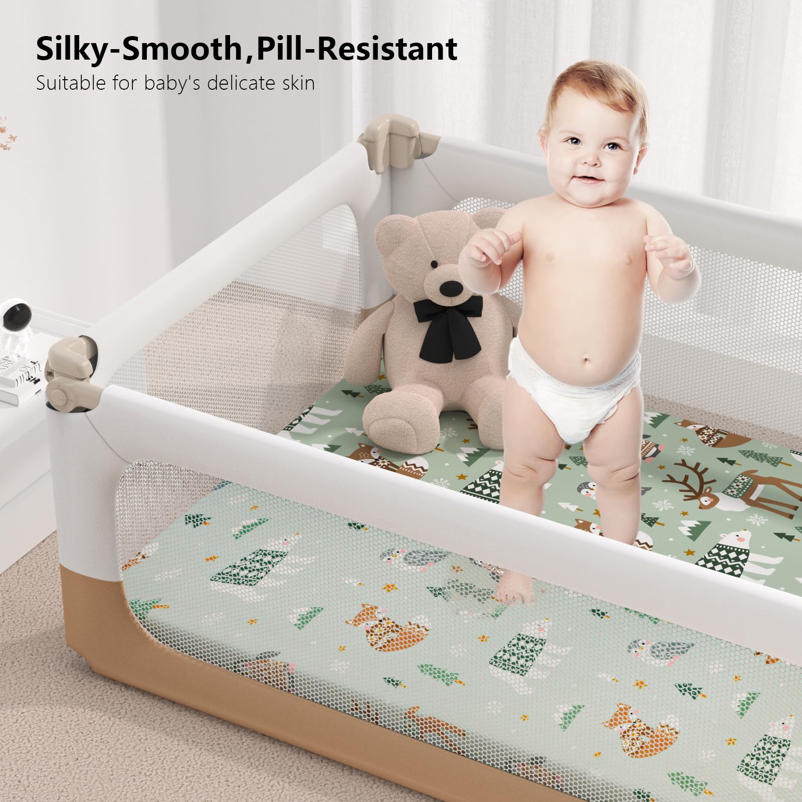 IOCCLH fade-resistant fabric crib sheet stays vibrant after washing
