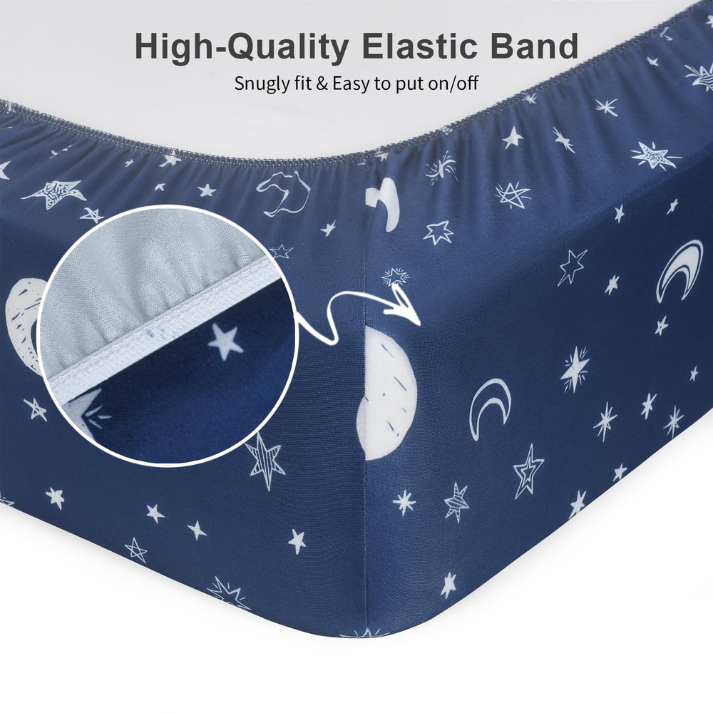 IOCCLH Standard crib fit keeps sheets snug on most cribs.