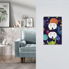 IOFNG blue dino wall plate bedroom decor, easy to clean and install