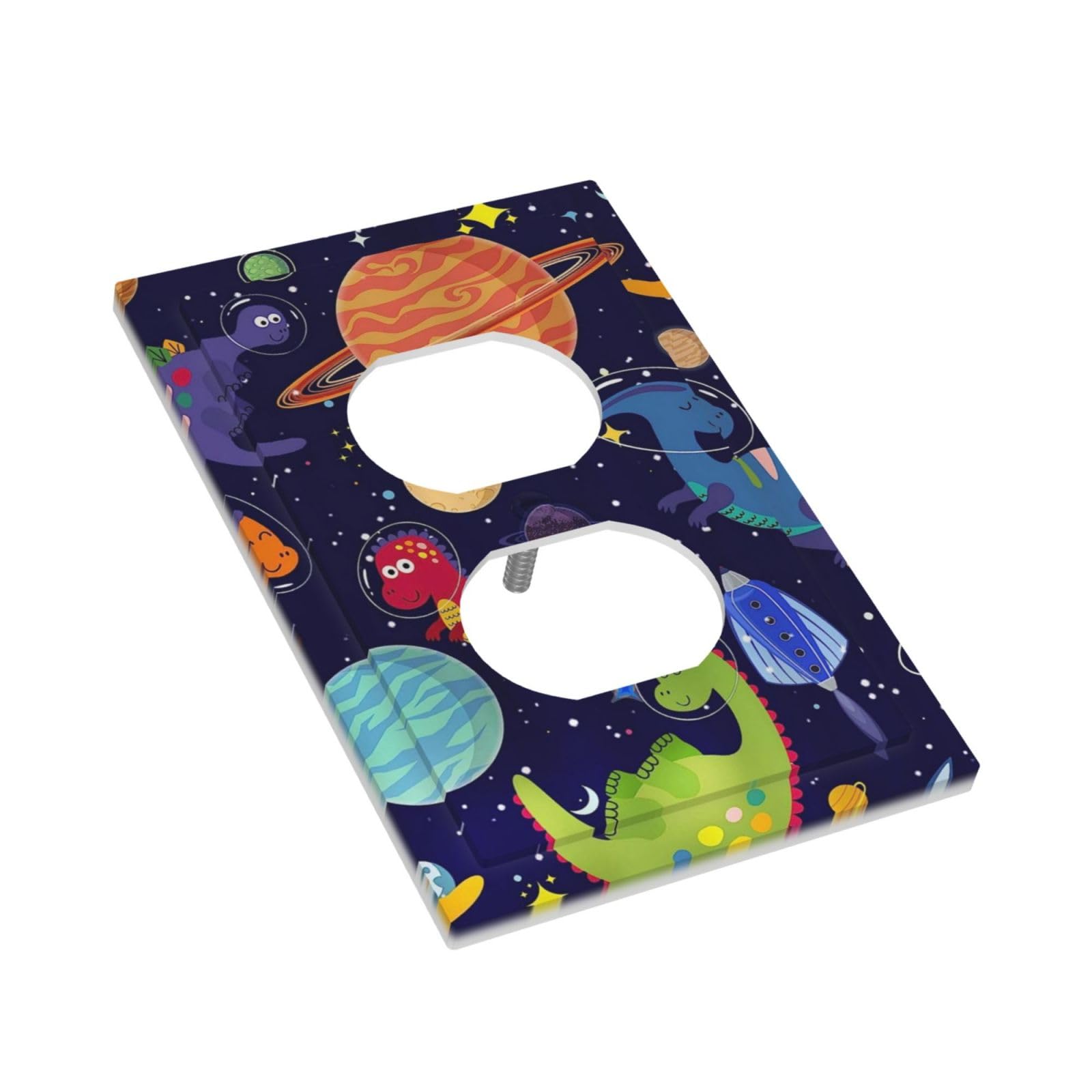 IOFNG blue dino wall plate space theme, space-loving decor for bedrooms
