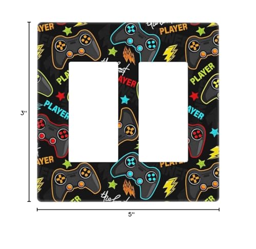 IOFNG teen gamer wall plate close-up reveals detailed motif and durable finish.