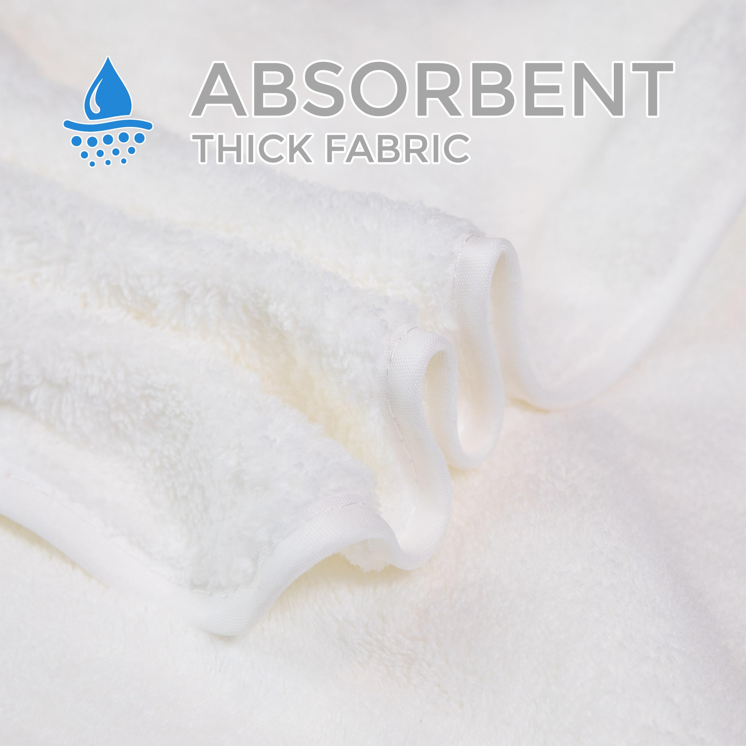 Ioly's hooded baby towel with high absorbency for quick drying.