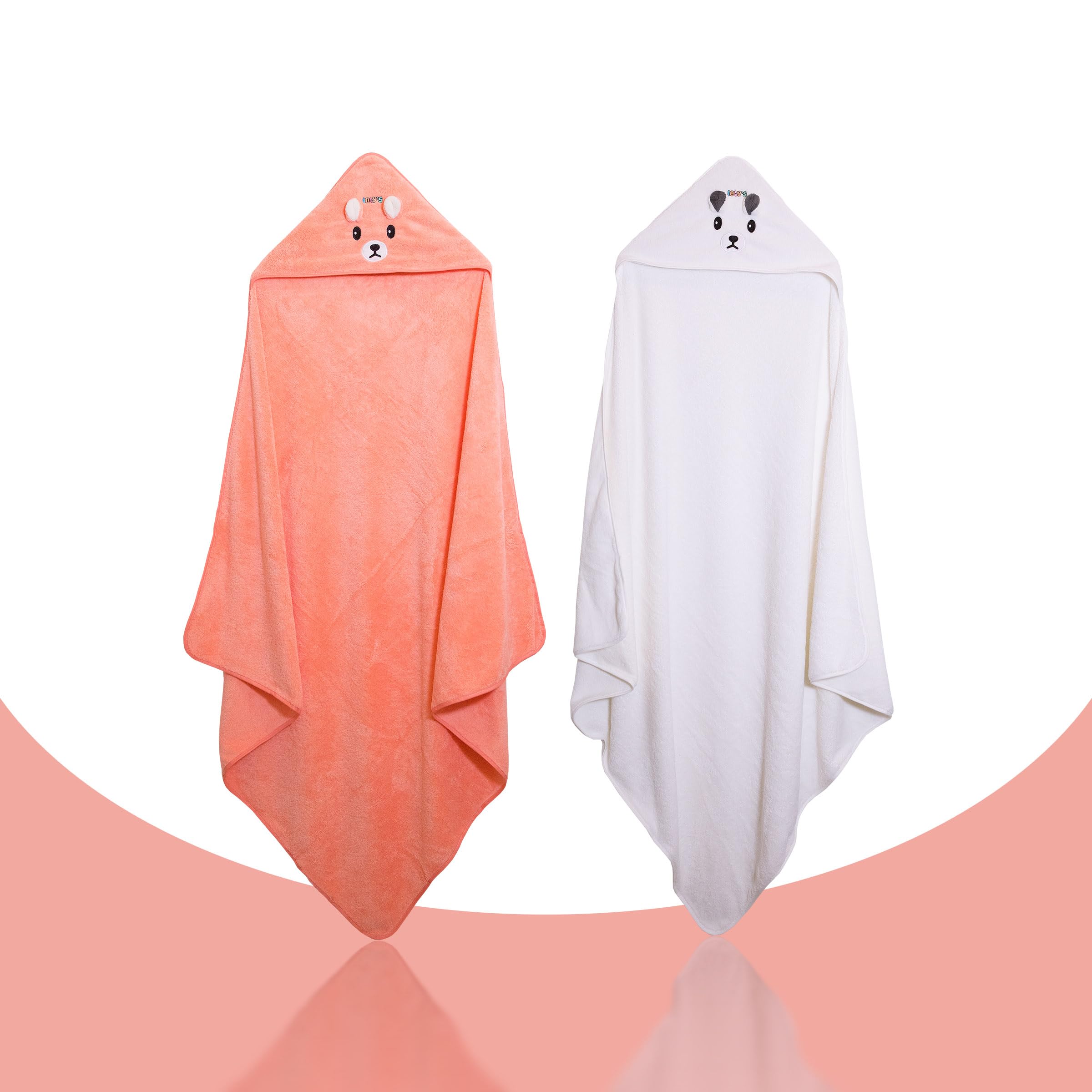 Towel ready for after‑bath use with cozy hood.
