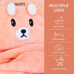 Close-up of Ioly's hooded towel showing soft, absorbent material.