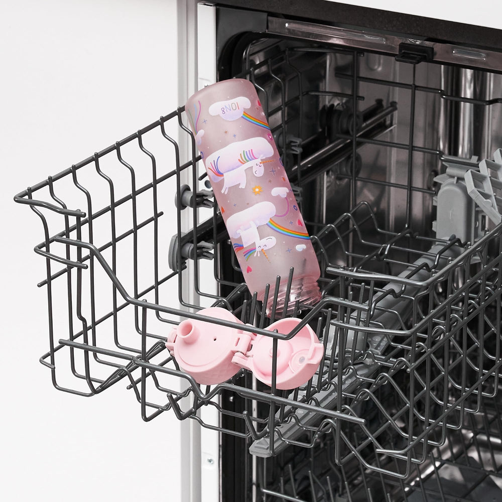 Ion8 dishwasher-safe bottle made of Recyclon plastic resists odors.