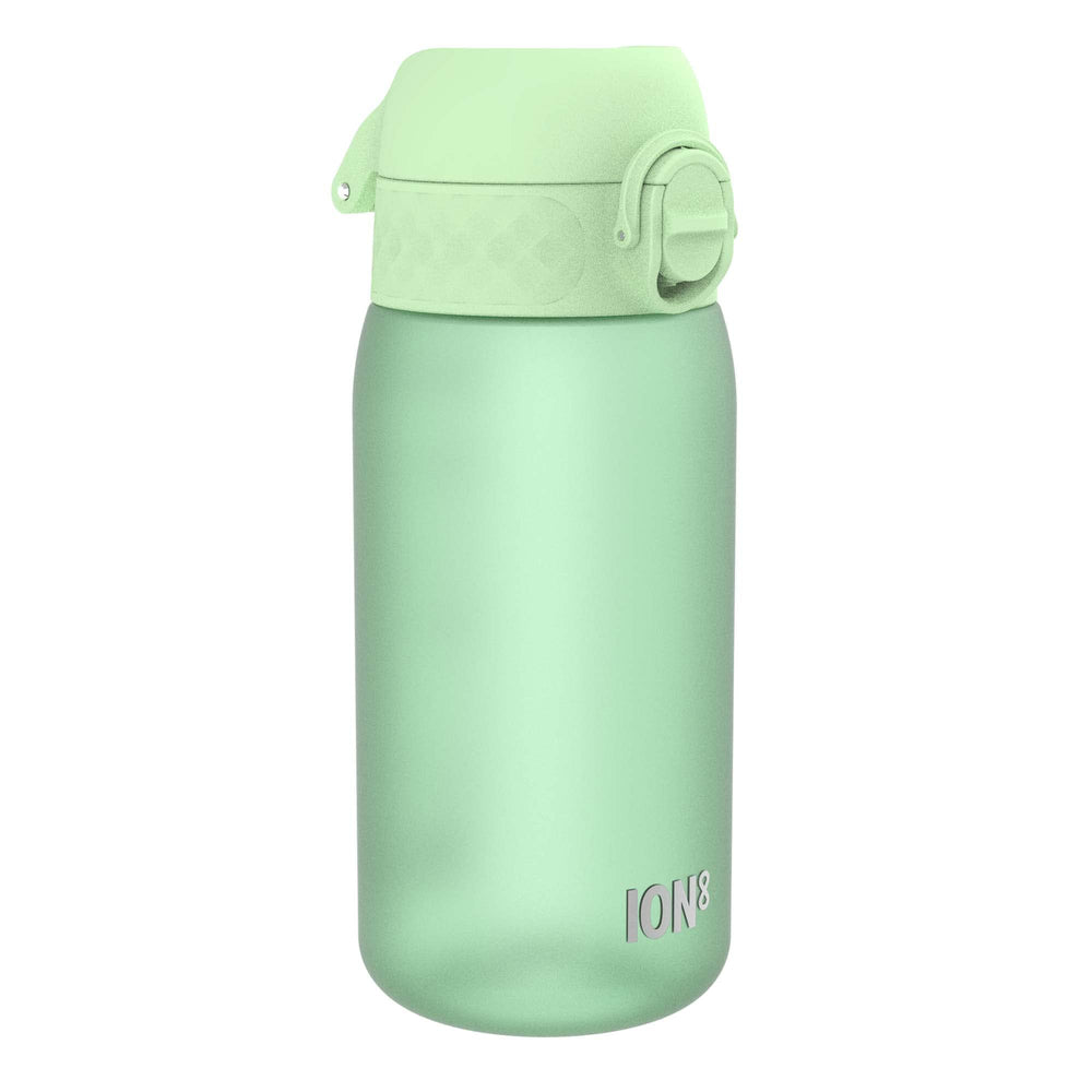 Ion8 small water bottle in surf green showing leak-proof design for school and travel