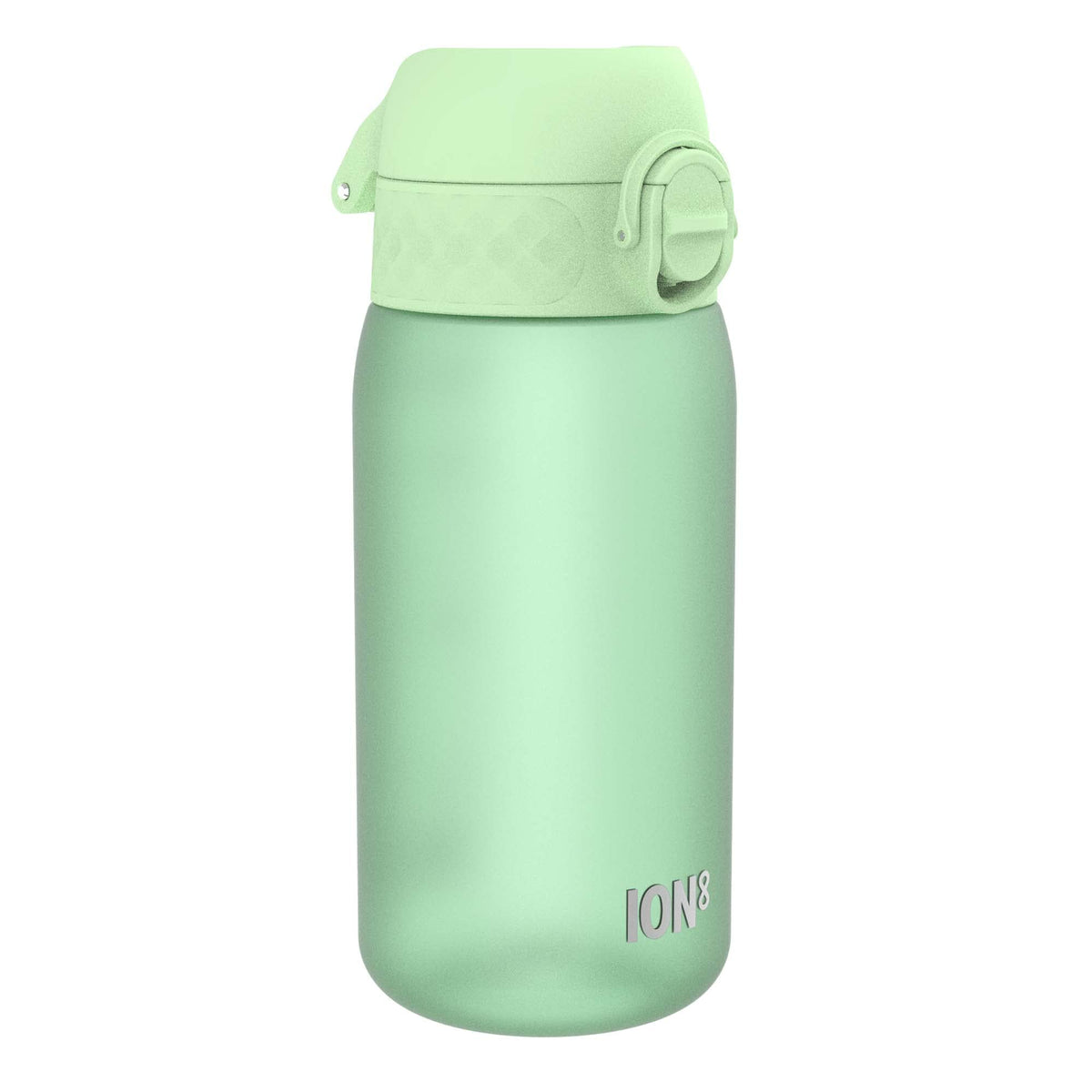 Ion8 small water bottle in surf green showing leak-proof design for school and travel