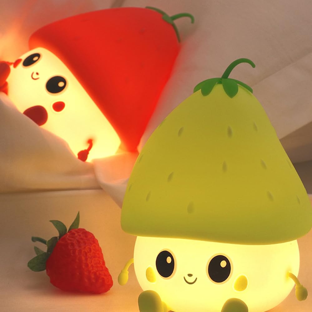 ipalmay strawberry night light enhances a playful, cozy kids' room