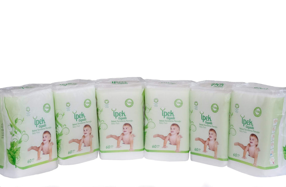İpek organic cotton squares set of 360, thick and soft