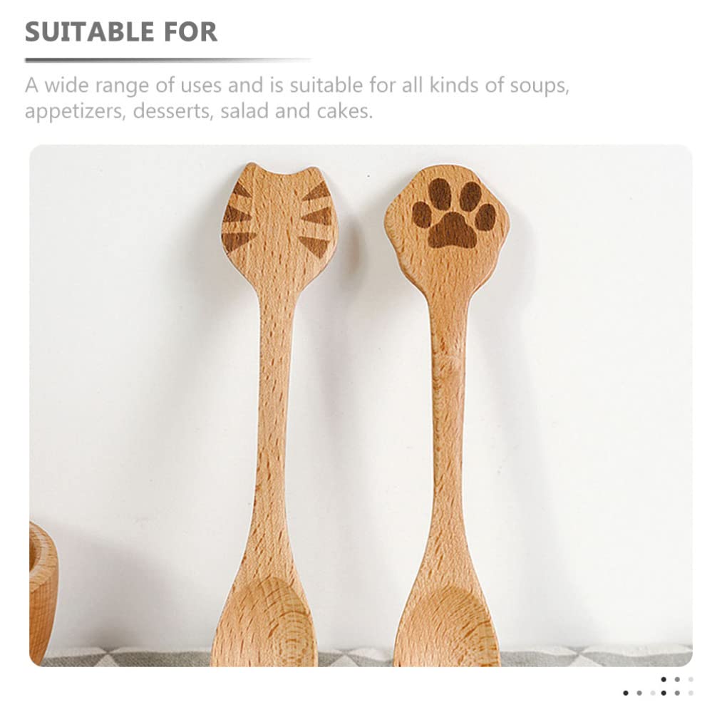 iplusmile Cat Bamboo Cooking Spoons cocktail spoon ideal for mixing drinks