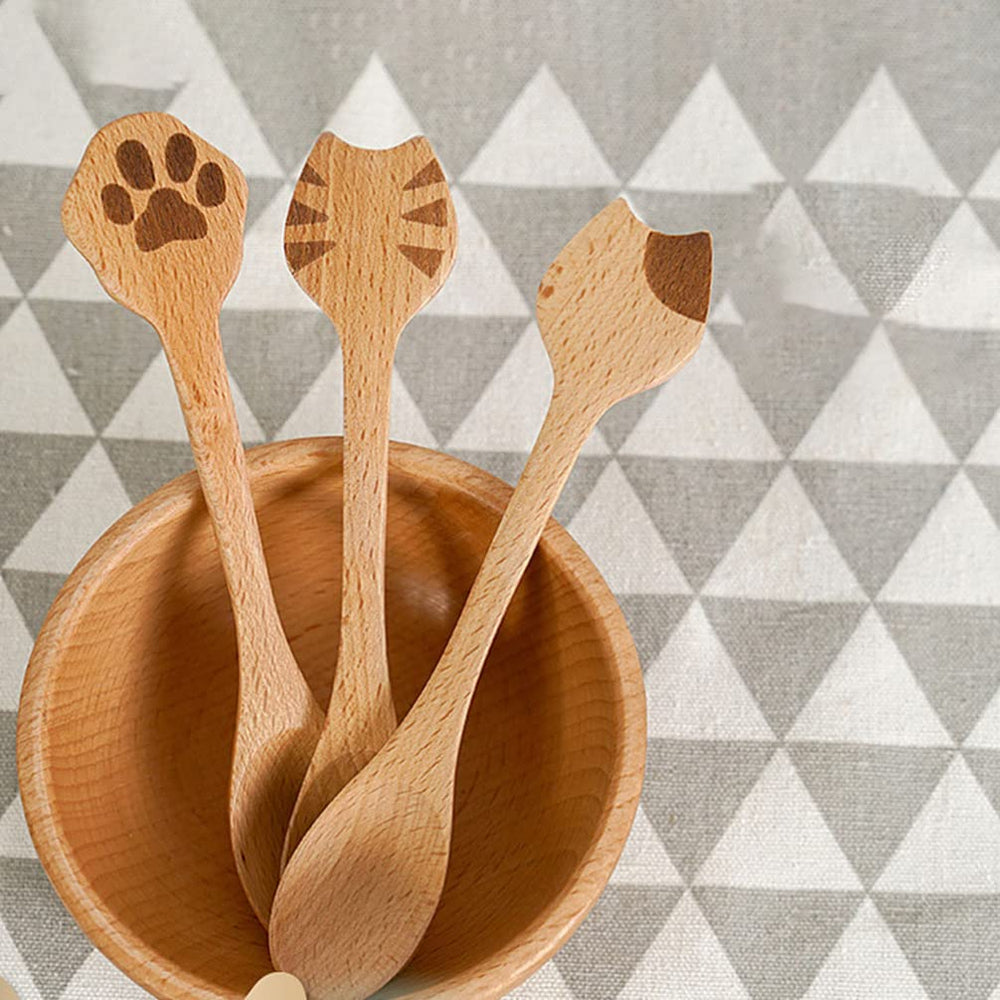 iplusmile Cat Bamboo Cooking Spoons versatile kitchen essential for homes