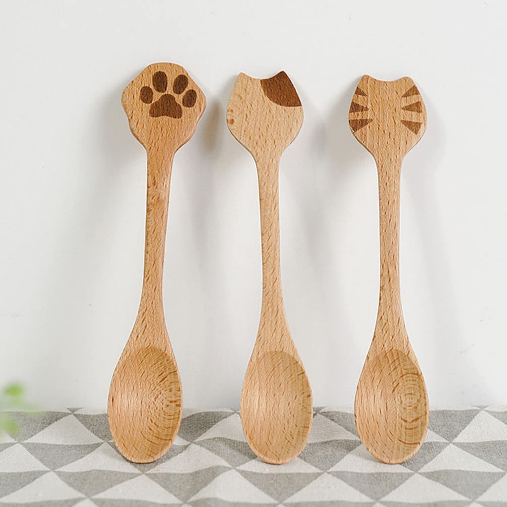 iplusmile Cat Bamboo Cooking Spoons specialty spoons designed for precise portions