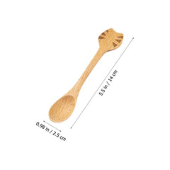 iplusmile Cat Bamboo Cooking Spoons yogurt spoon with smooth edges for gentle serving