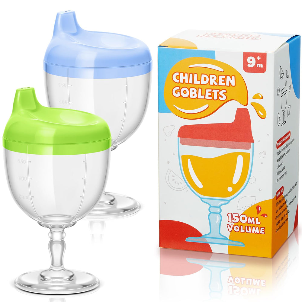 Irenare blue baby wine sippy cup with spill-proof lid for mess-free sipping.