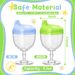 Irenare green baby wine sippy cup featuring easy-grip handle for small hands.